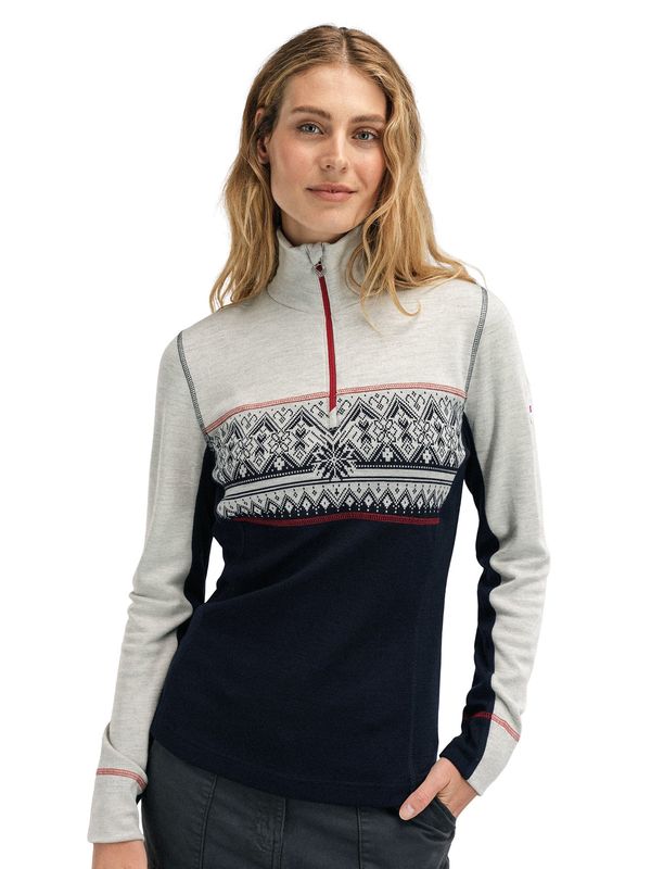 Moritz Superfine Women’s Sweater- Navy White Raspberry