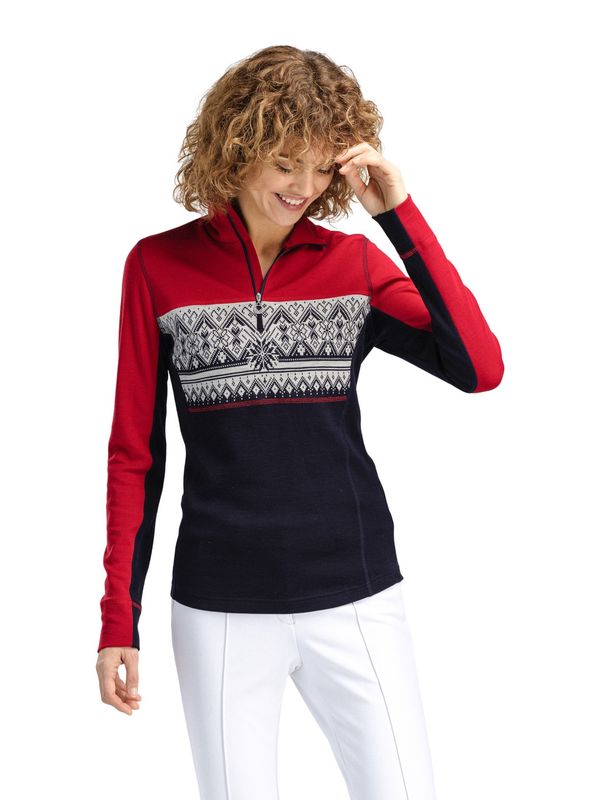 Moritz Superfine Women’s Sweater - Raspberry Navy Off White