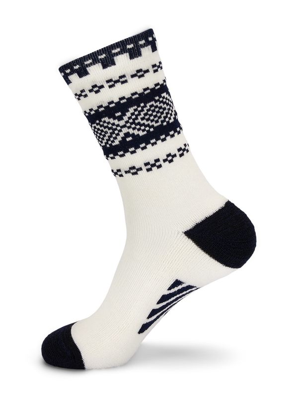 Cortina Lightweight wool Socks - Offwhite Navy