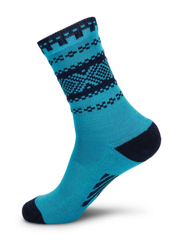 Cortina Wool Socks Crew cut - Turquoise Navy
