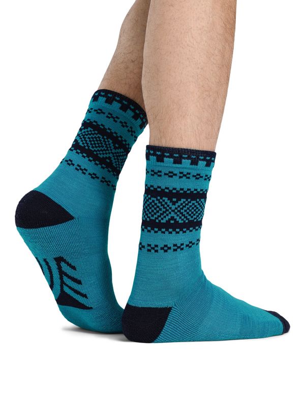 Cortina Wool Socks Crew cut - Turquoise Navy