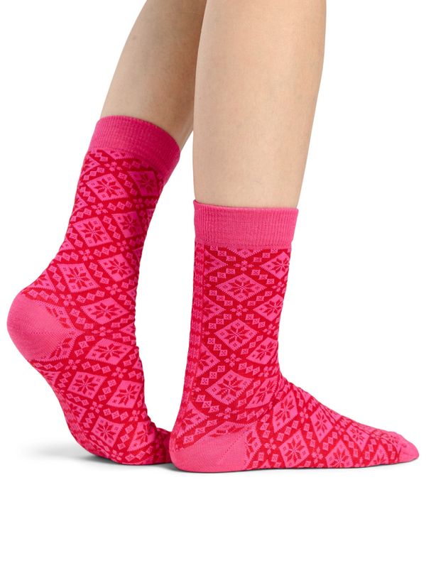 Bjorøy Wool Socks Crew cut -Red Pink