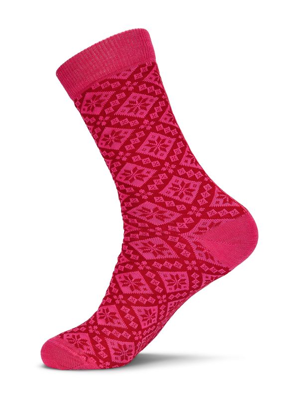 Bjorøy Wool Socks Crew cut -Red Pink