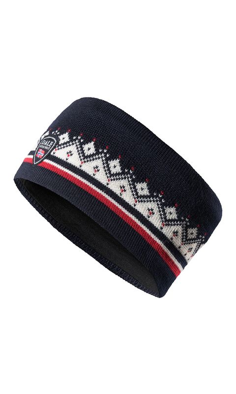 Moritz Headband - Merino Wool -Navy Raspberry Offwhite