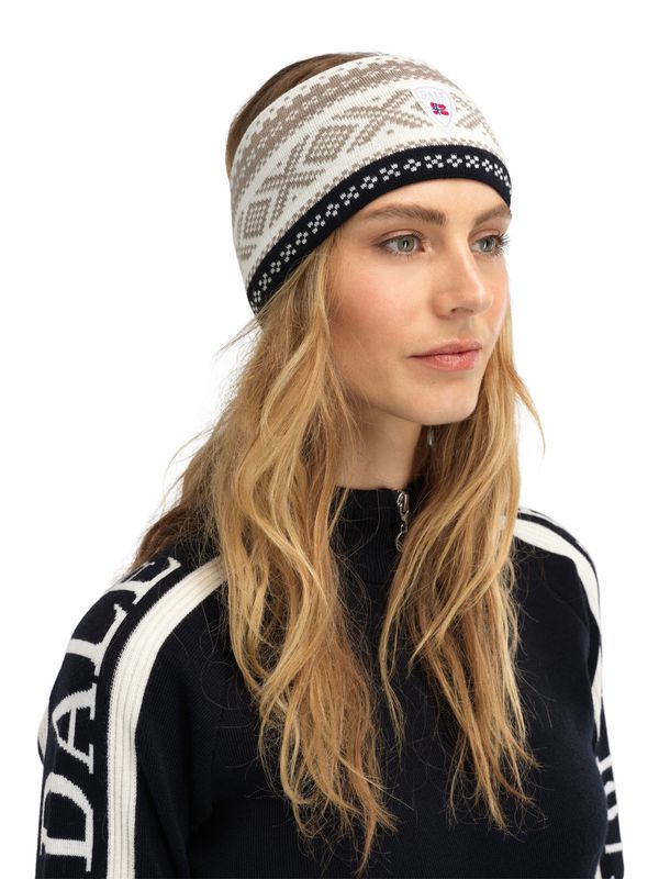 Dystingen unisex merino wool headband -Offwhite Black Mountainstone