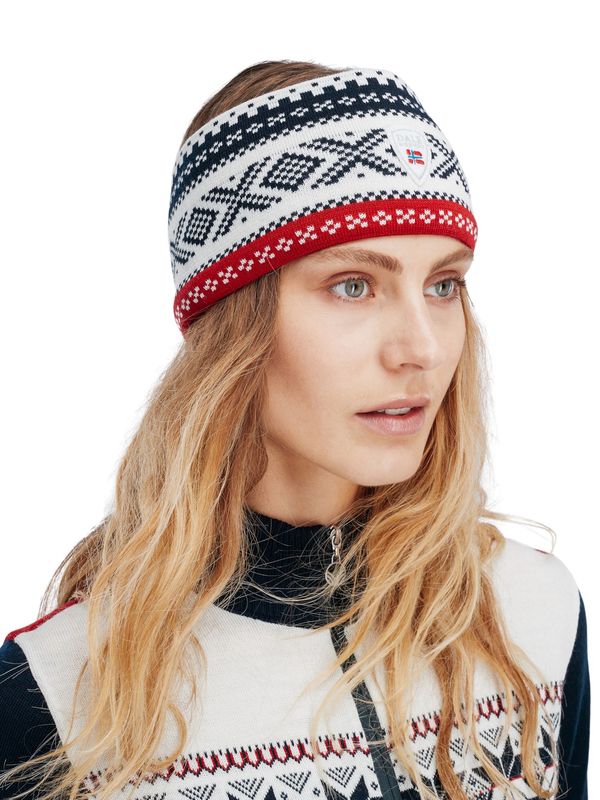 Dystingen unisex merino wool headband -Navy Offwhite Raspberry