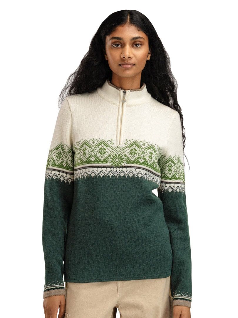 Moritz Woman&#39;s Sweater - Pinegreen Off white Spring Green