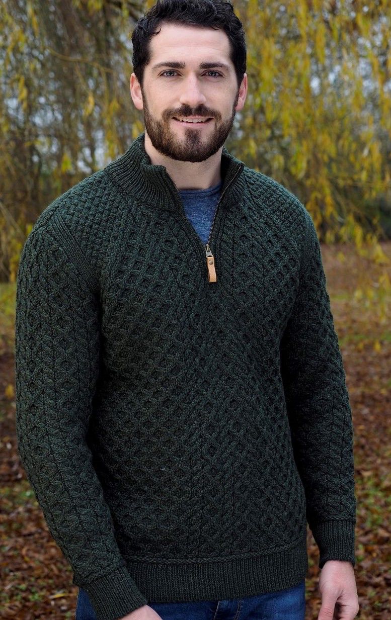 Beckett Super Soft 1/2 Zip Sweater - Army Green