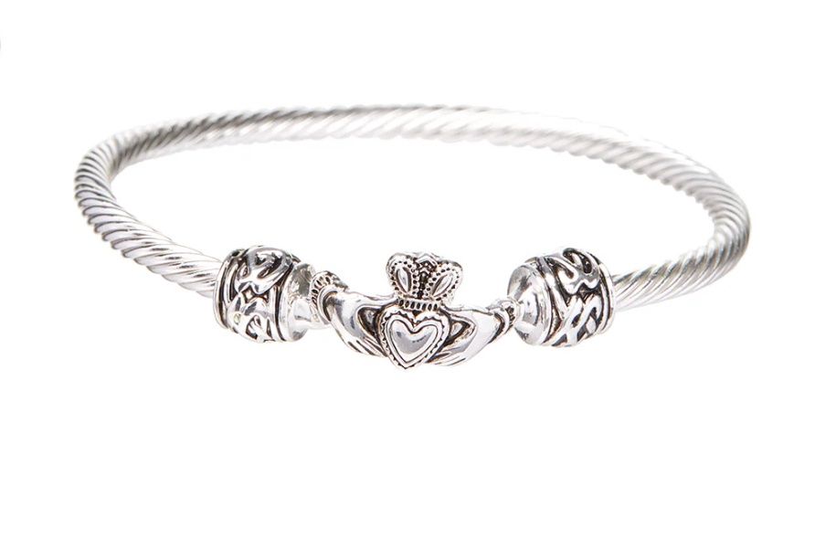 Claddagh Bangle with Celtic Cuffs