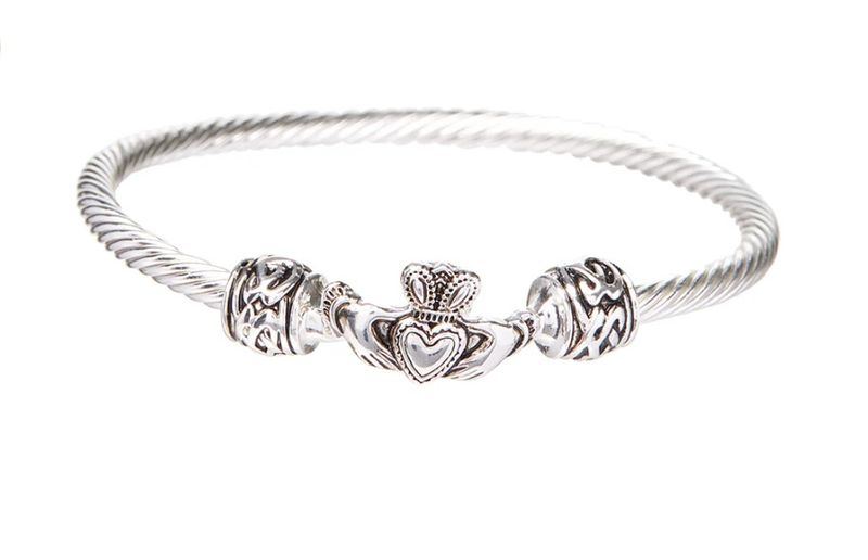 Claddagh Bangle with Celtic Cuffs (X)