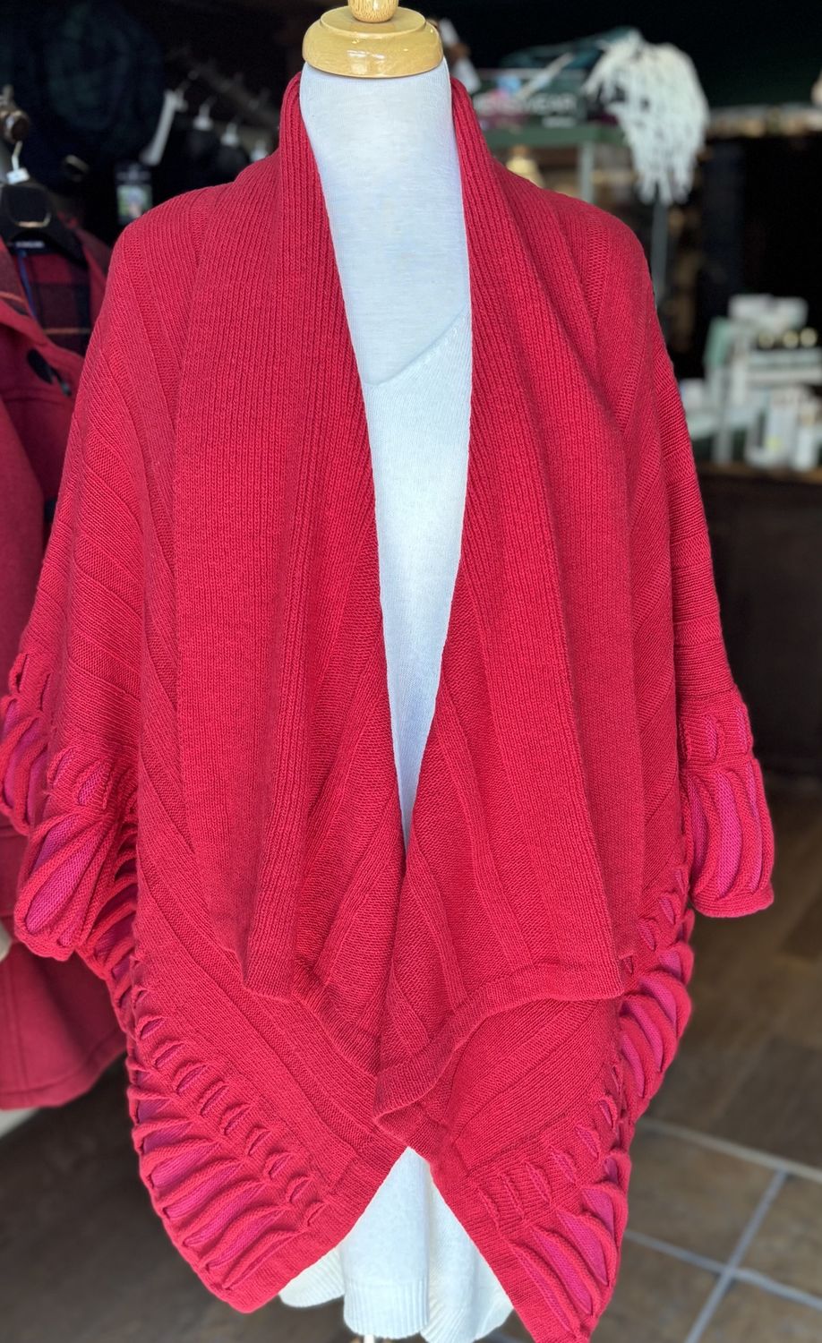 Atlantic Wrap Cardigan - Cherry