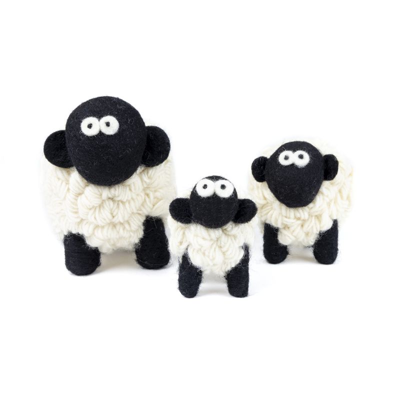 Knitted Sheep Collectible - White Blk Face - Large