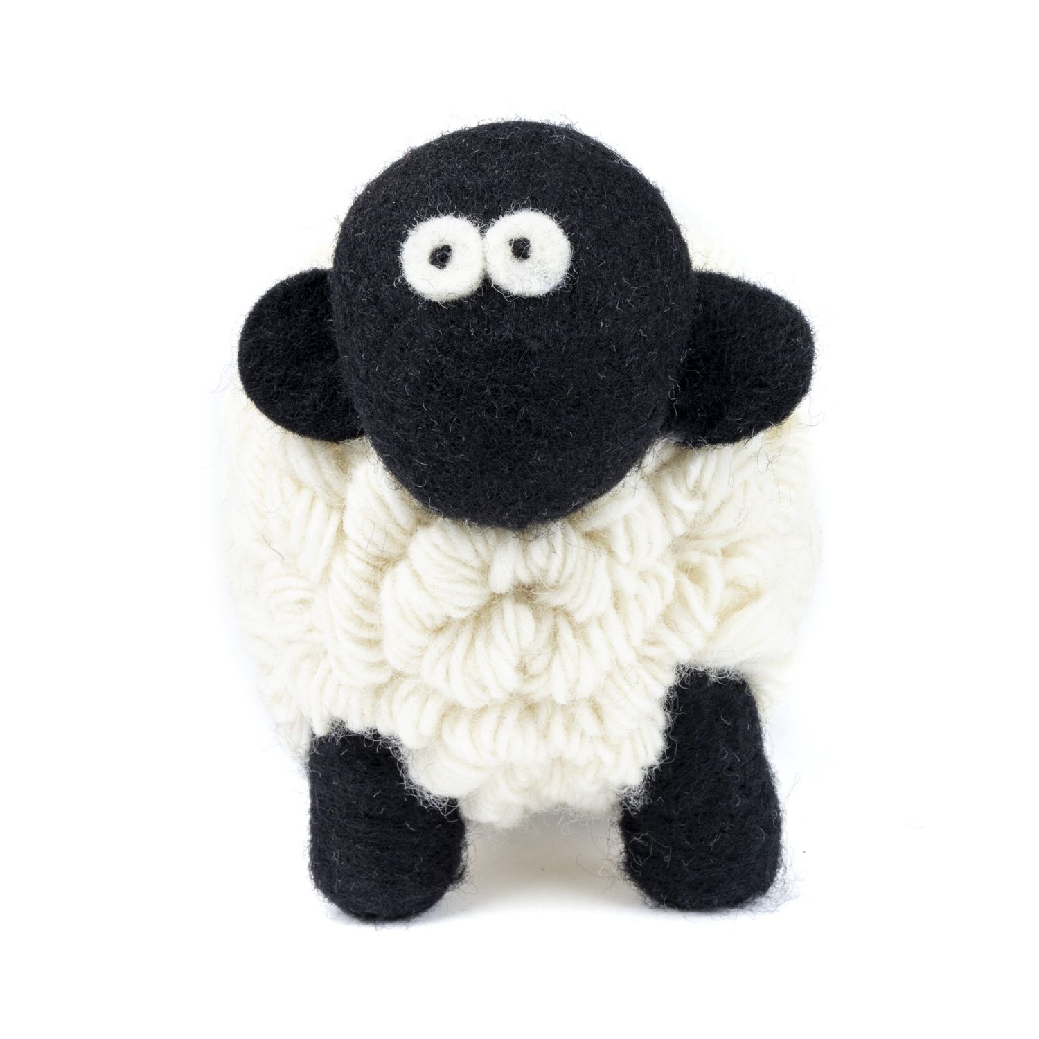 Knitted Sheep Collectible - White Blk Face - Large