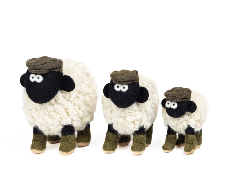 Knitted Sheep with Boots &amp; Flat Cap