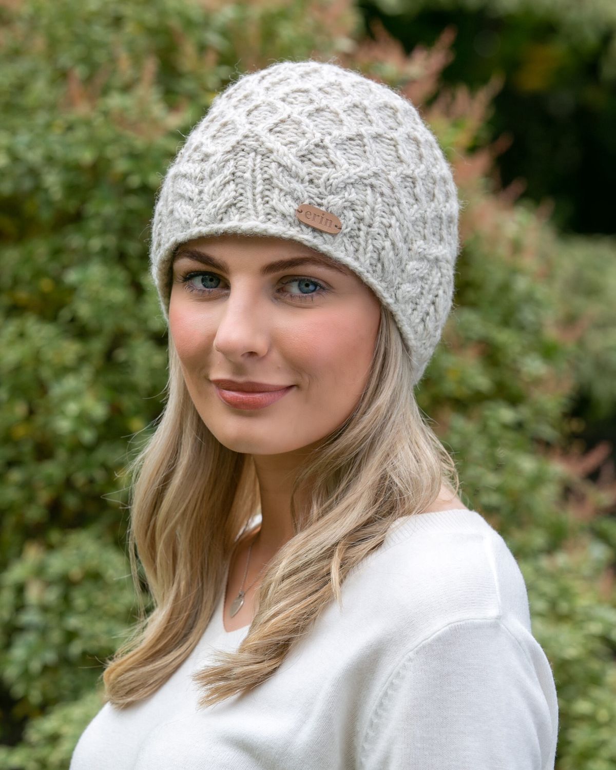 Aran Diamond Pull On Hat - Oatmeal