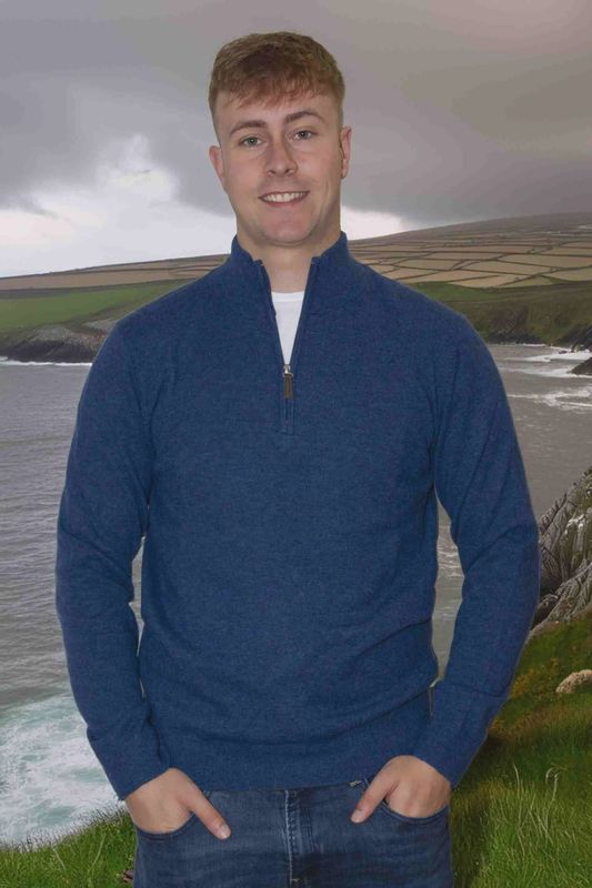 Lambswool Half Zip - Navy Night