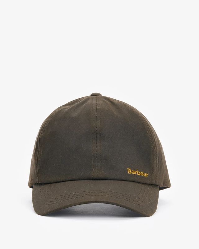 Barbour Belsay Waxed Sports Baseball Cap - Olive