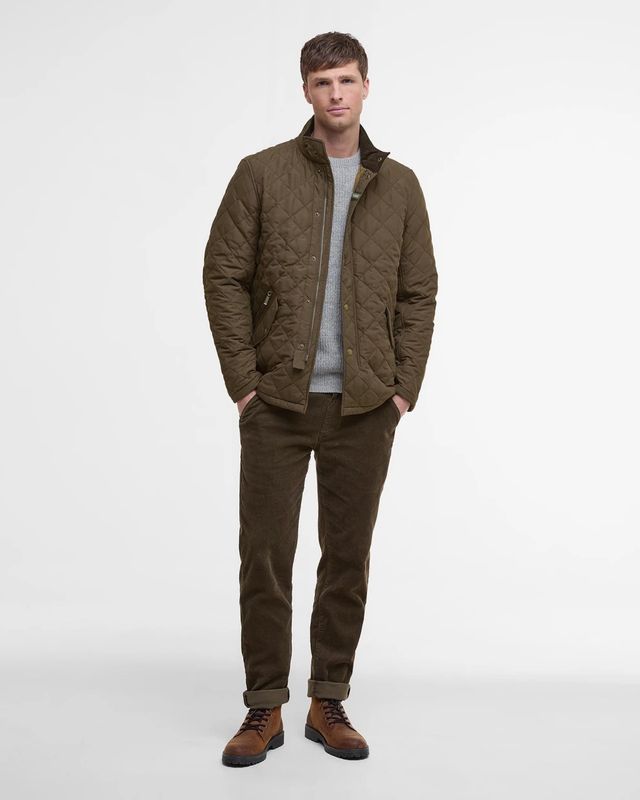 Barbour Shoveler Quilted Jacket - Dark Olive
