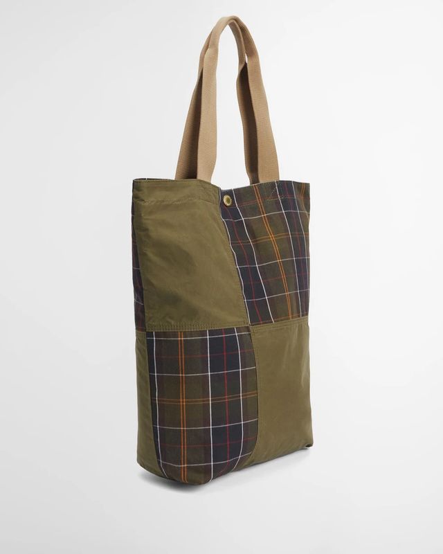 Barbour Transport Patchwork Tote Bag - Dusky Green