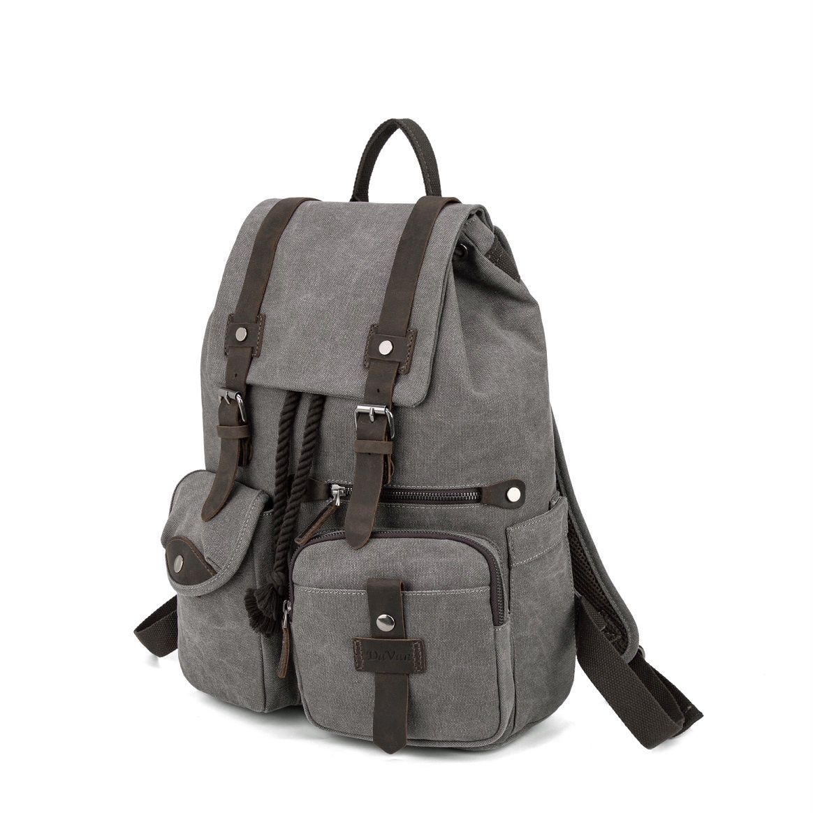 Large Canvas Backpack - Charcoal