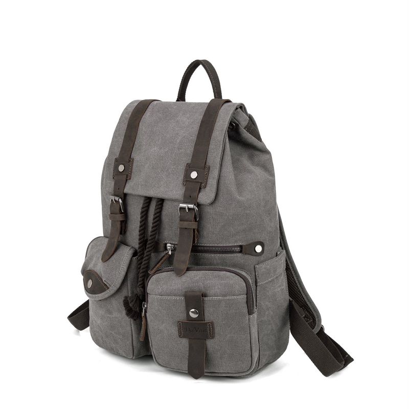 Large Canvas Backpack - Charcoal