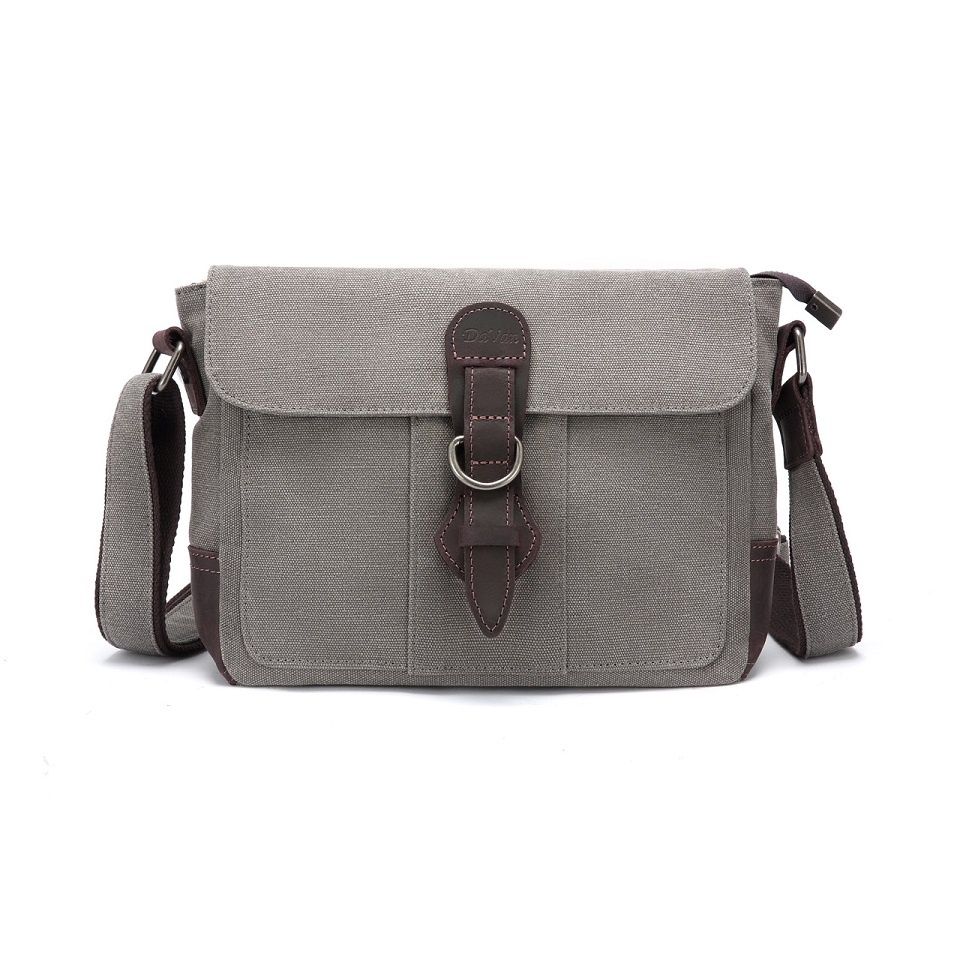 Canvas Shoulder Buckle Bag - Charcoal