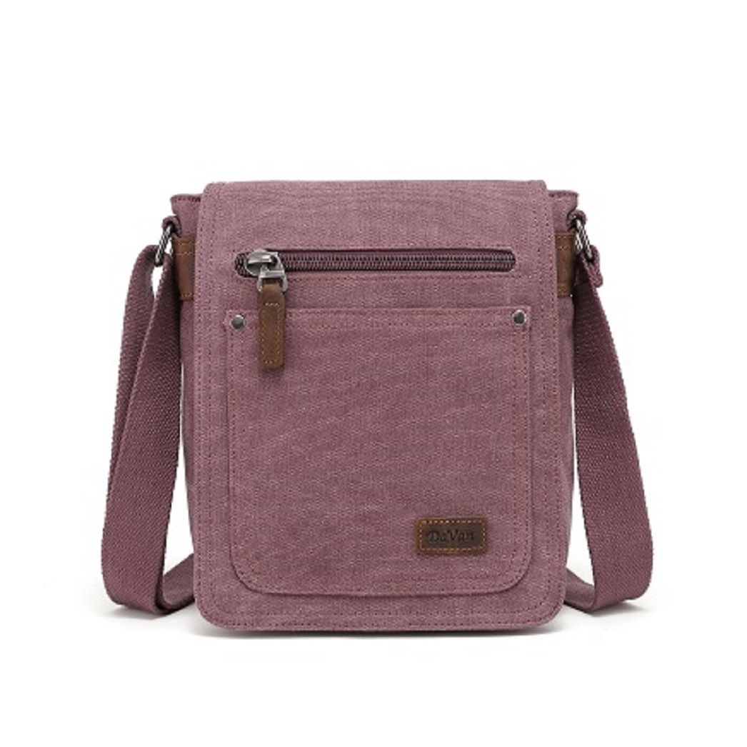 Small Canvas Shoulder Bag - Burgundy
