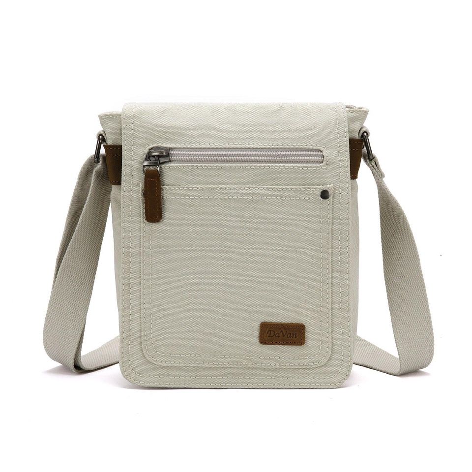 Small Canvas Shoulder Bag - Pearl