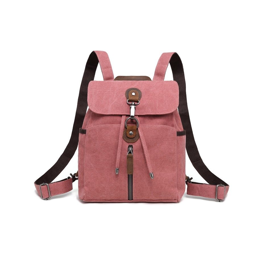 Multifunctional Canvas Backpack - Pink