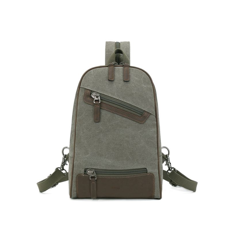 Multifunctional Canvas Sling Backpack - Green