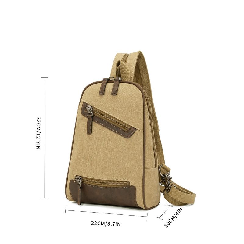 Multifunctional Canvas Sling Backpack - Green
