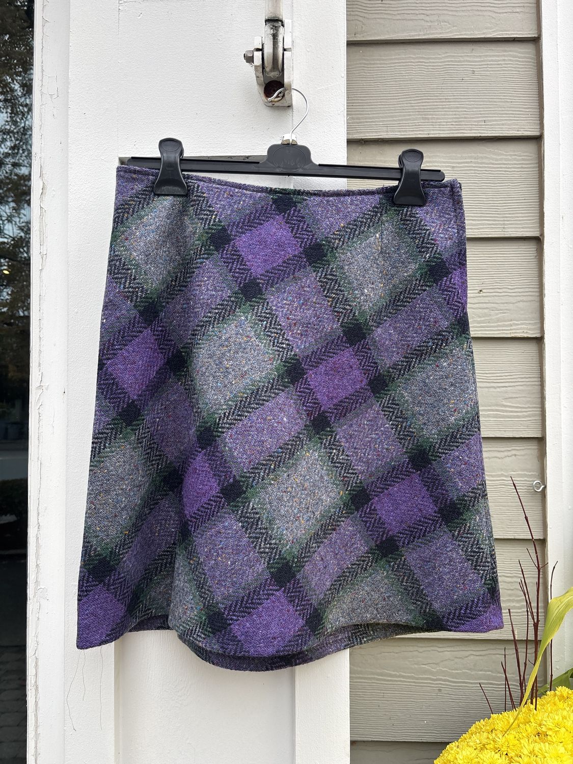 Short Tweed Skirt - Purple Check