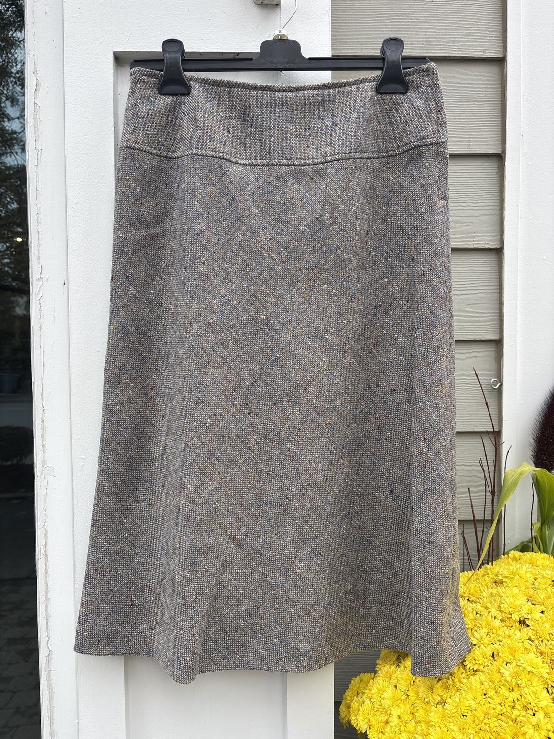 Tweed Mid-length Skirt - Natural