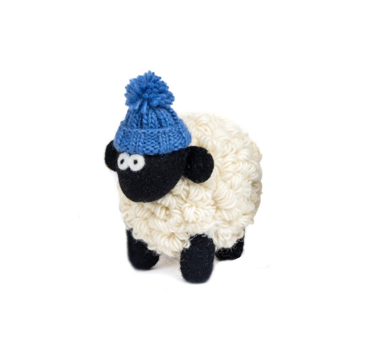 Knitted Sheep Collectible - Large Denim Hat