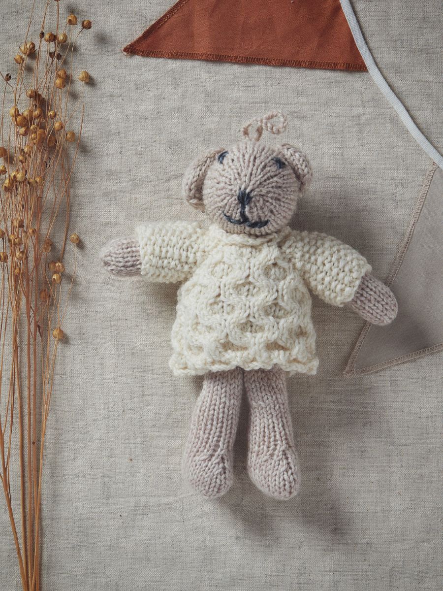 Aran Teddy With Sweater - Handknitted