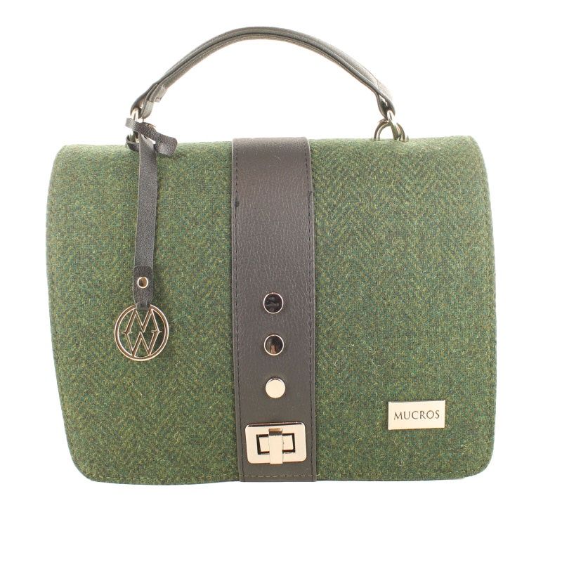 Fiona Bag - Green Herringbone