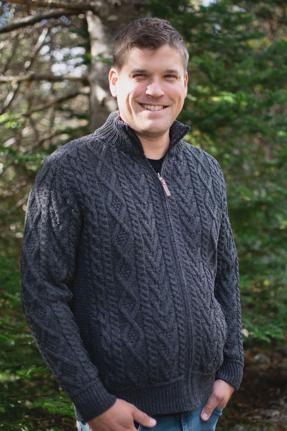 Boyne Zip Patch Shoulder Cardigan