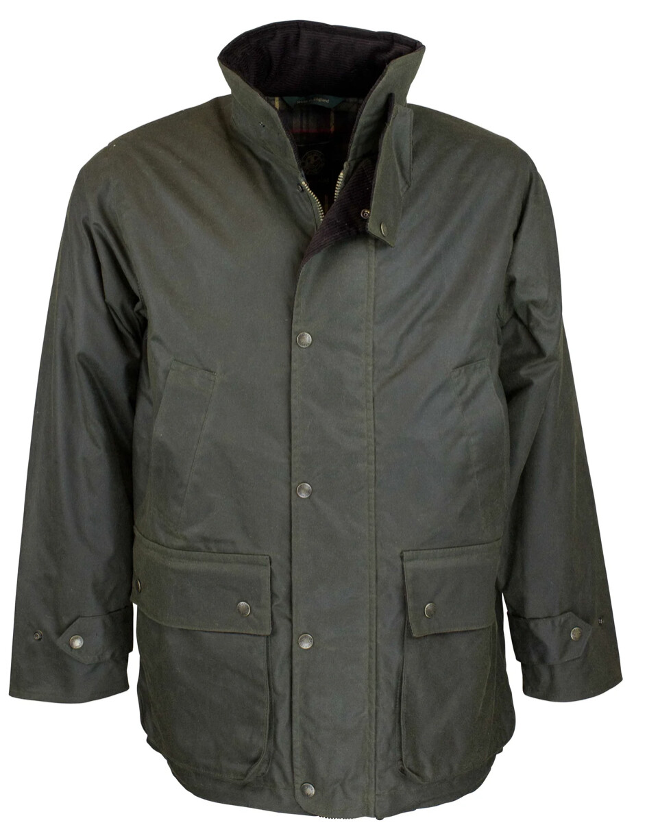 Kingsbridge Waxed Cotton Coat, Colour: Olive, Size: S