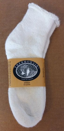 Mens Mohair Anklet Socks, Colour: Natural, Size: Small 6-7