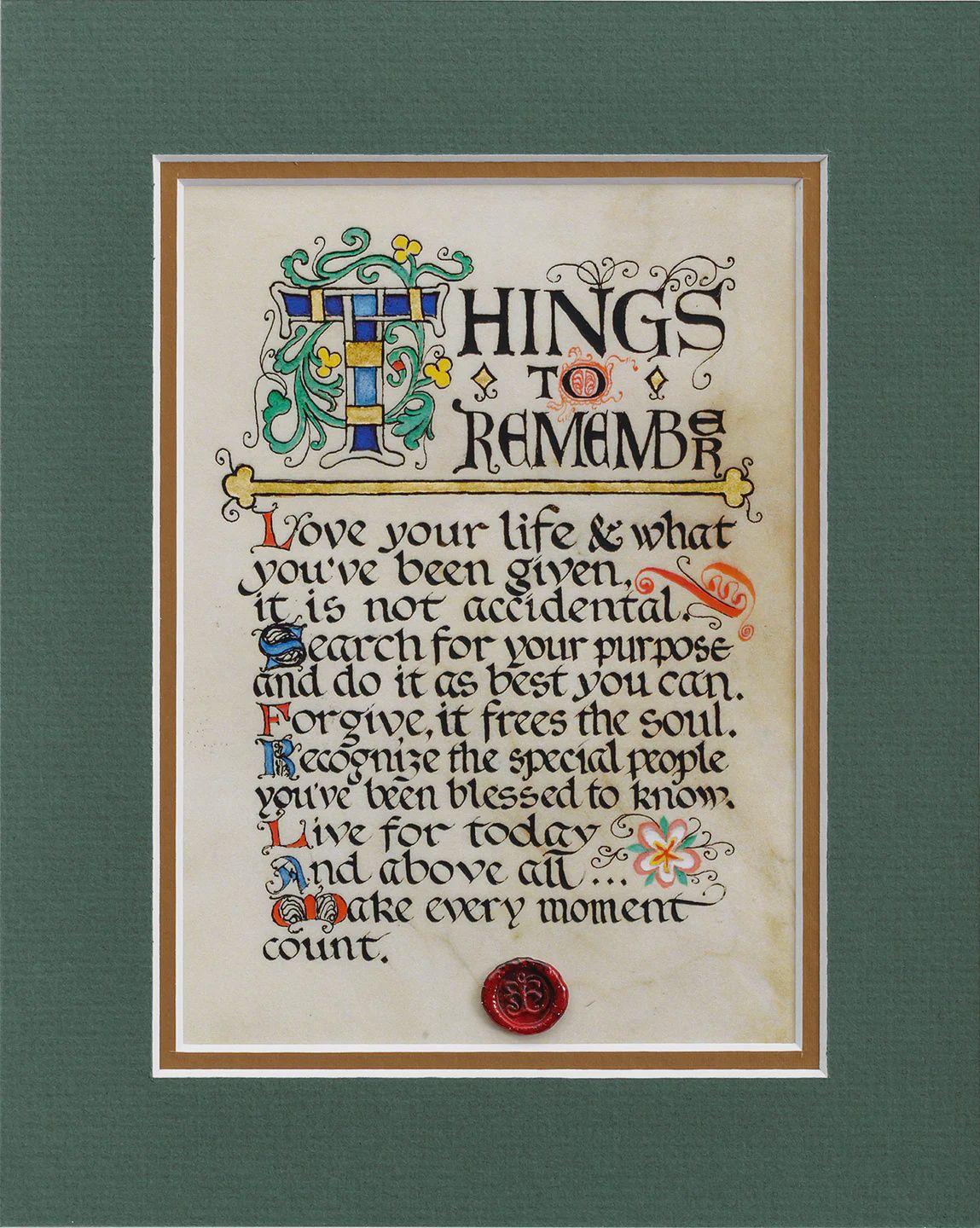 Things To Remember, Style: Greeting Card