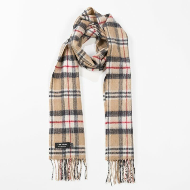 Merino Luxury Wool Scarf - Classic Carmel Tartan
