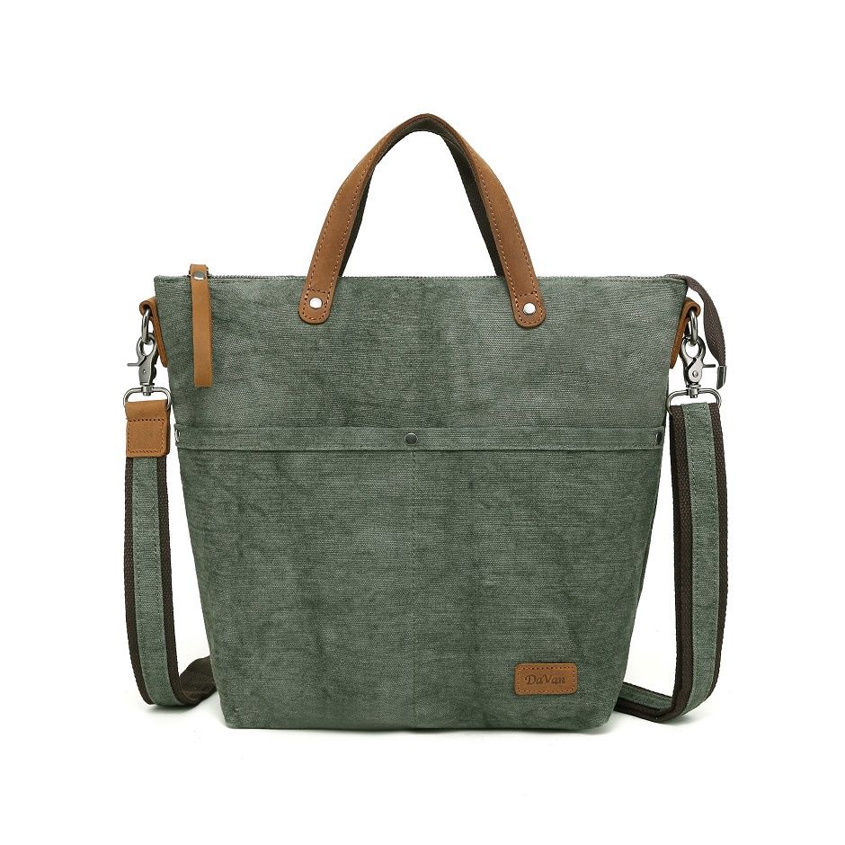Cotton Linen Tote Bag, Colour: Green, Style: CLB 566