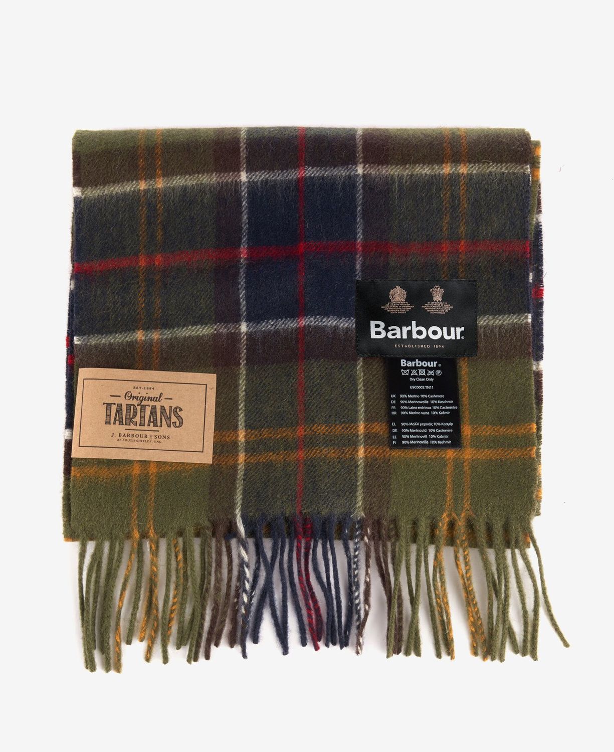 Barbour Wool &amp; Cashmere Scarf, Colour: Classic Tartan