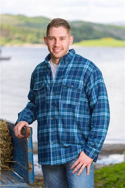 Fleece Lined Shirt-Blue Check
