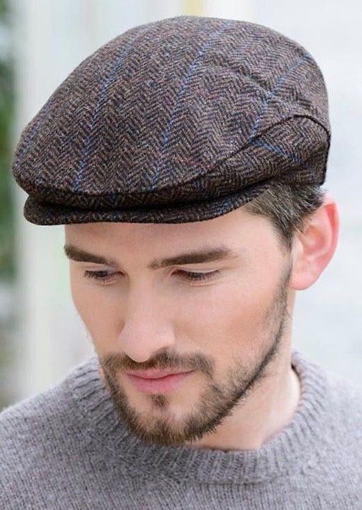 Trinity Cap - Brown Herringbone - Col.63, Size: S