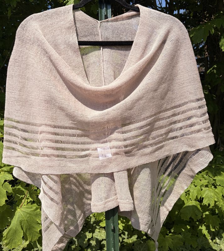 100% Linen Poncho - Natural Linen