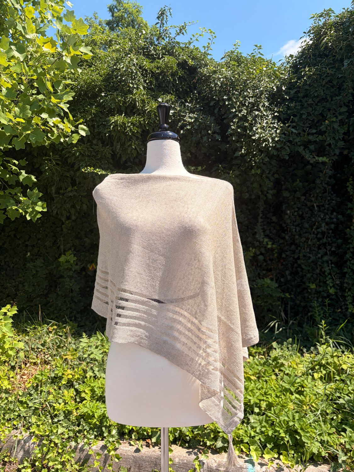 100% Linen Poncho - Natural Linen