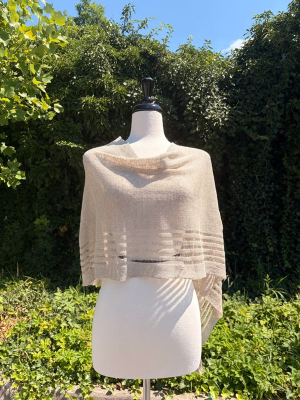 100% Linen Poncho - Natural Linen