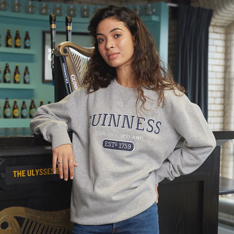 Guinness-Grey Crew Neck Sweatshirt