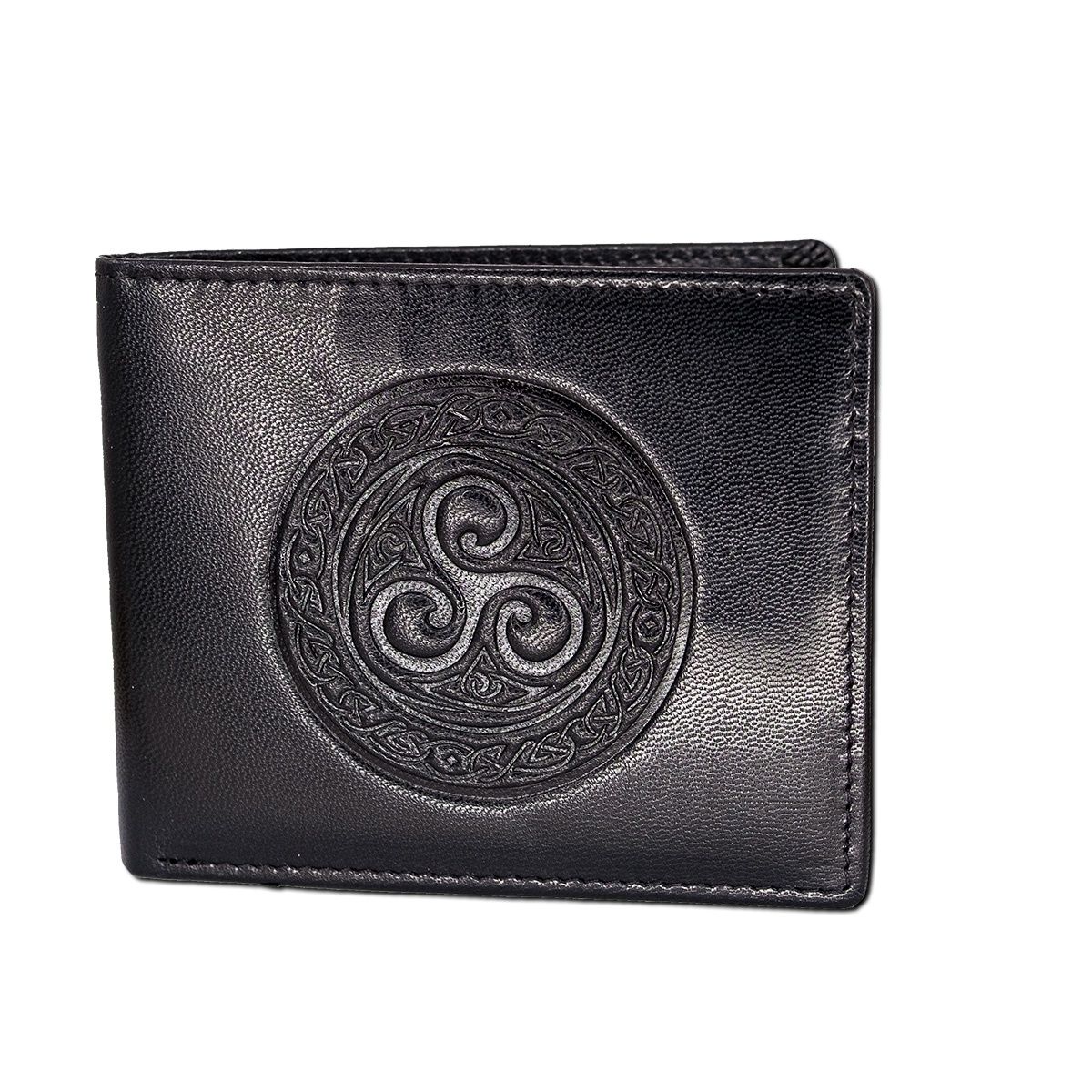 Triskele Leather Wallet, Colour: Black